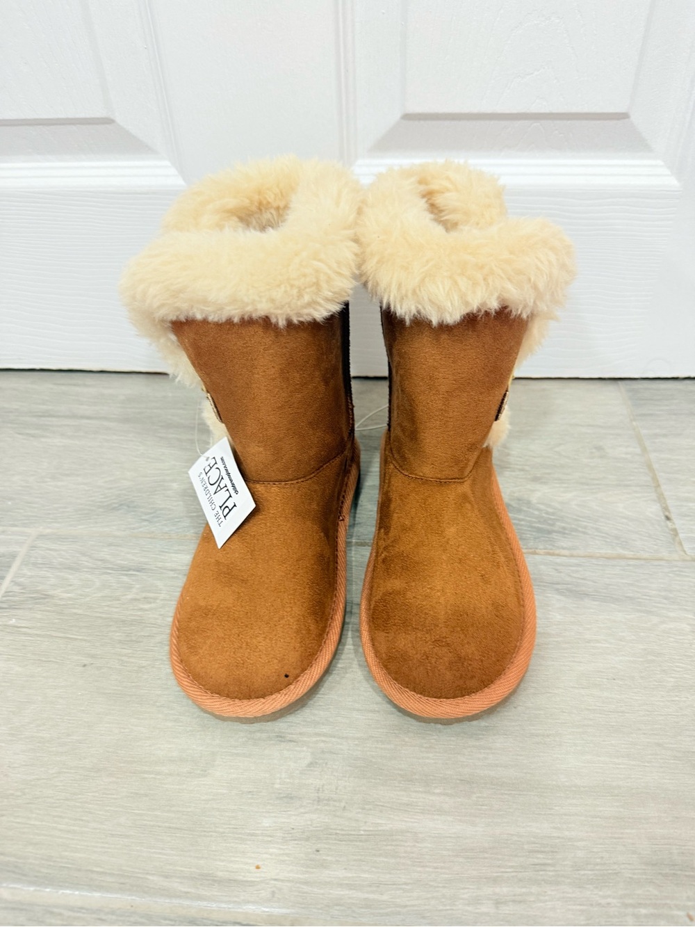 The Children's Place Toddler Faux-Shearling Chestnut Brown Boots